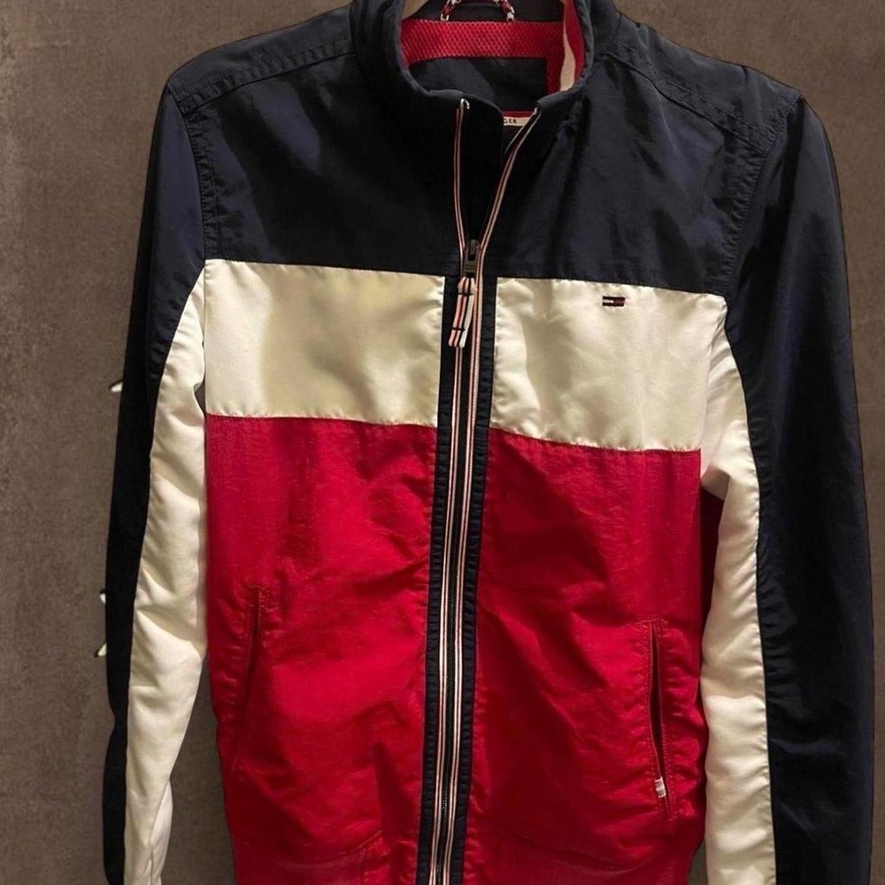 Tommy Hilfiger Red, White, and Black Windbreaker
